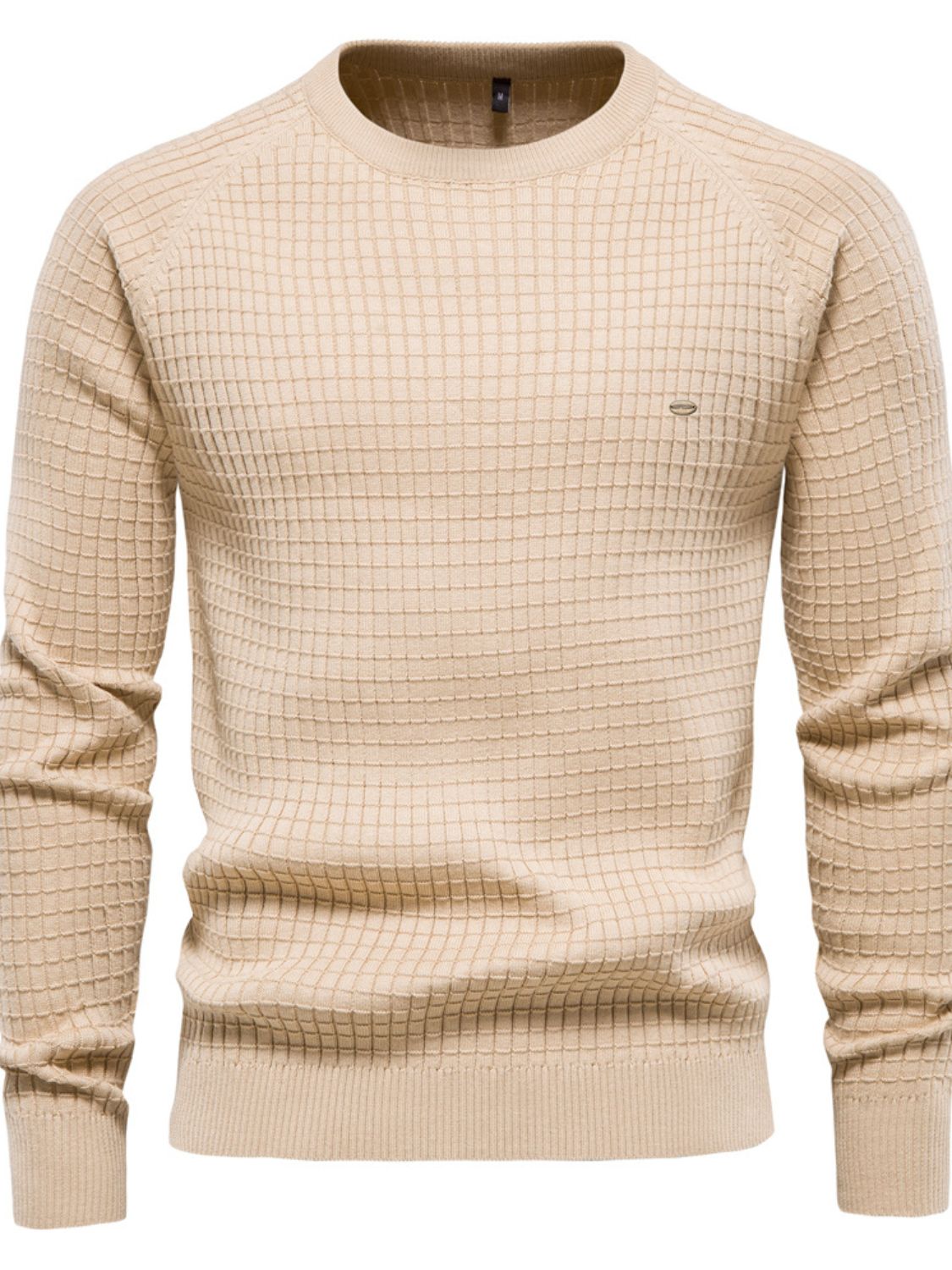 Texture Round Neck Long Sleeve Sweater - Smart Shopper