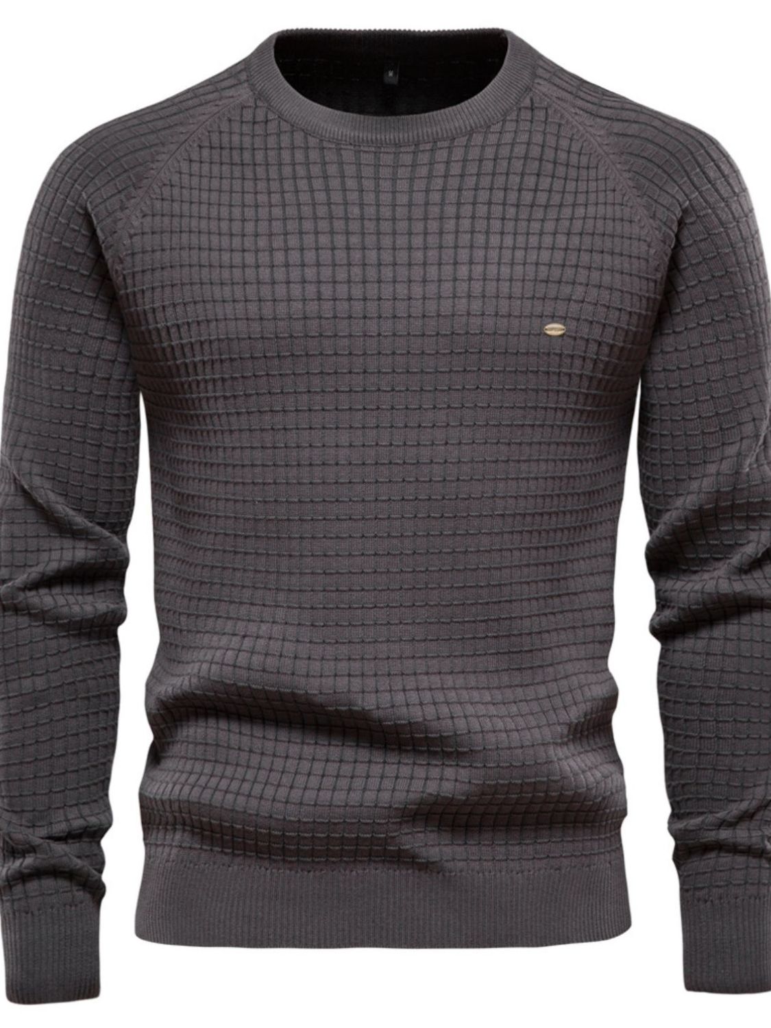 Texture Round Neck Long Sleeve Sweater - Smart Shopper