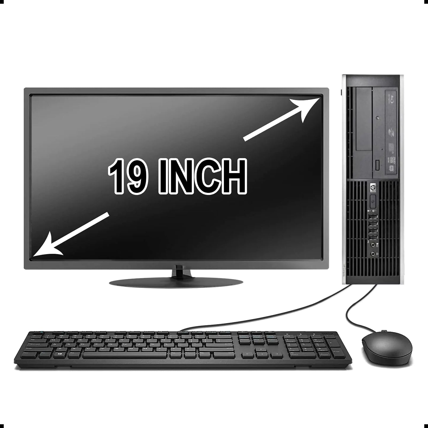 HP Elite Desktop Computer Intel Core i5 3.2 GHz 8 GB RAM 500 GB HDD Keyboard & Mouse Wi-Fi 19" LCD Monitor DVD-ROM Windows 10 (Renewed) - Smart Shopper